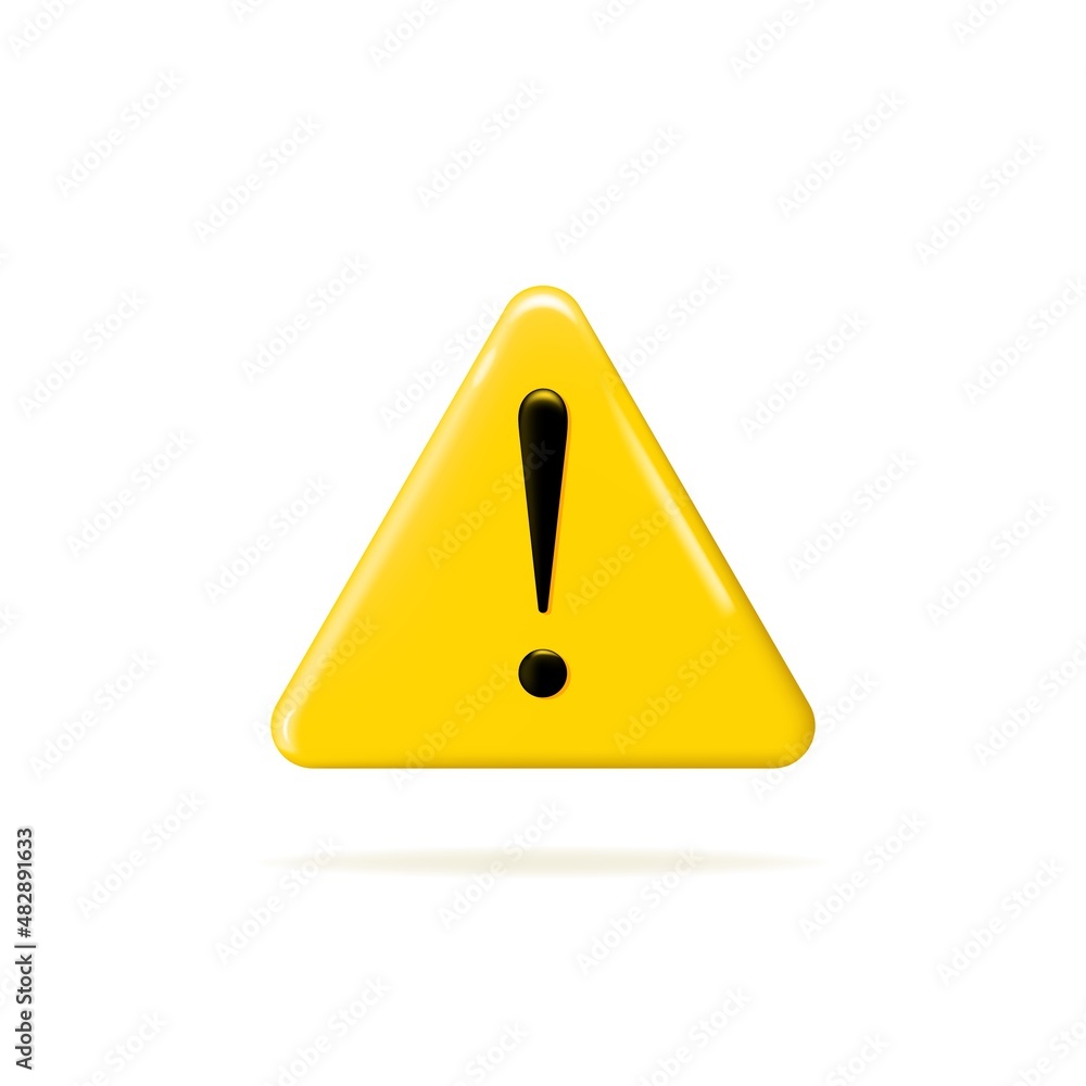 Yellow triangular exclamation mark. vector Yellow triangular exclamation mark. vector
