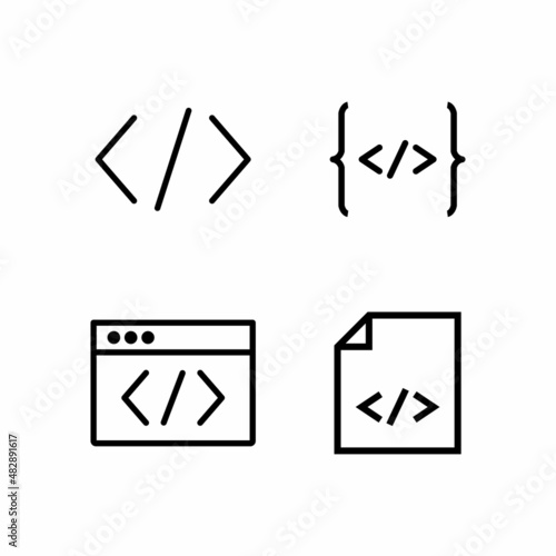 Code Icon Design Vector Logo Template Illustration Sign And Symbol
