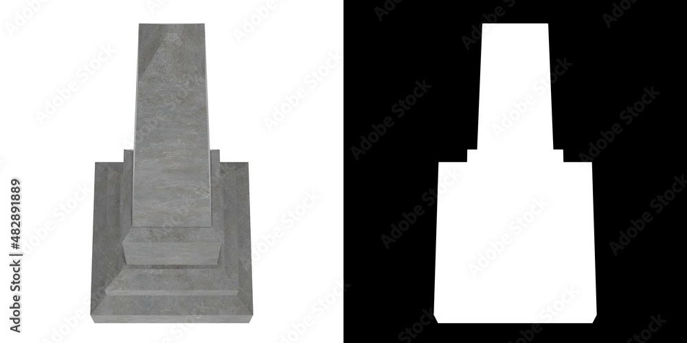 3D rendering illustration of an obelisk gravestone 3D rendering illustration of an obelisk gravestone