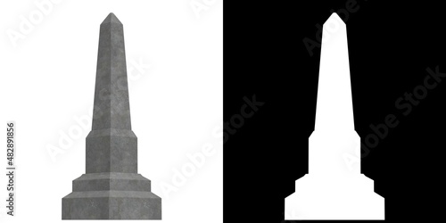 Photo 3D rendering illustration of an obelisk gravestone