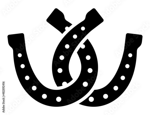 Fototapeta vector two connected horseshoes as luck symbol