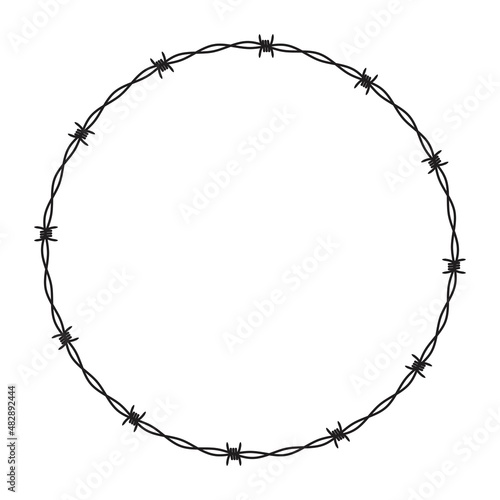 vector barbed wire round frame