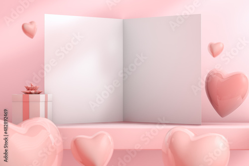 Invitations cards mockup for Valentine day