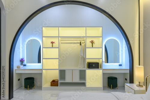 modern style interior bedroom design.