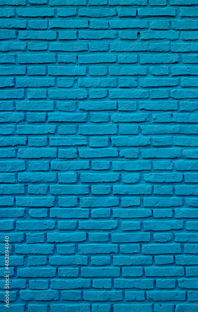 Vertical Image of Atlantic Blue Colored Old Brick Wall for Abstract Backdrop Vertical Image of Atlantic Blue Colored Old Brick Wall for Abstract Backdrop
