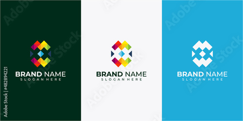 Colorful geometrical logo design concept logo design inspiration