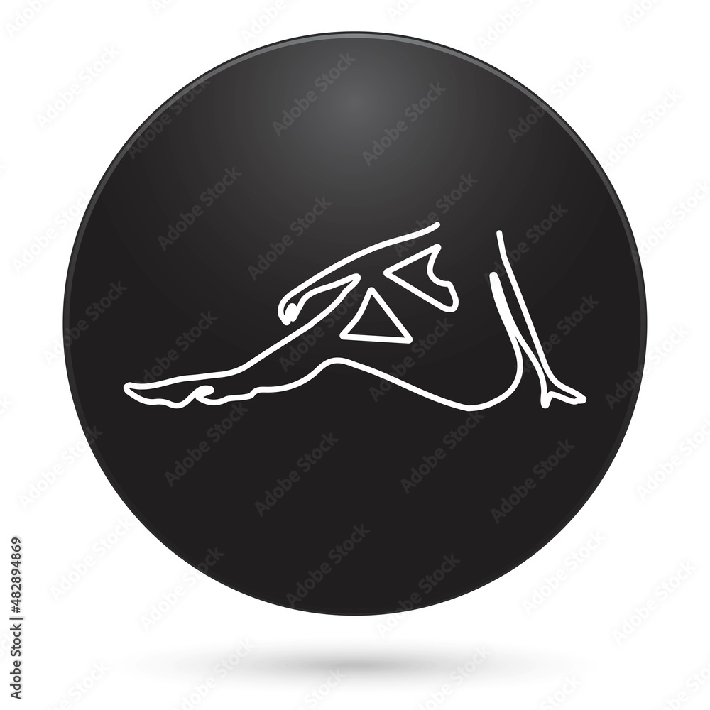 female body icon, black circle button, vector illustration. female body icon, black circle button, vector illustration.