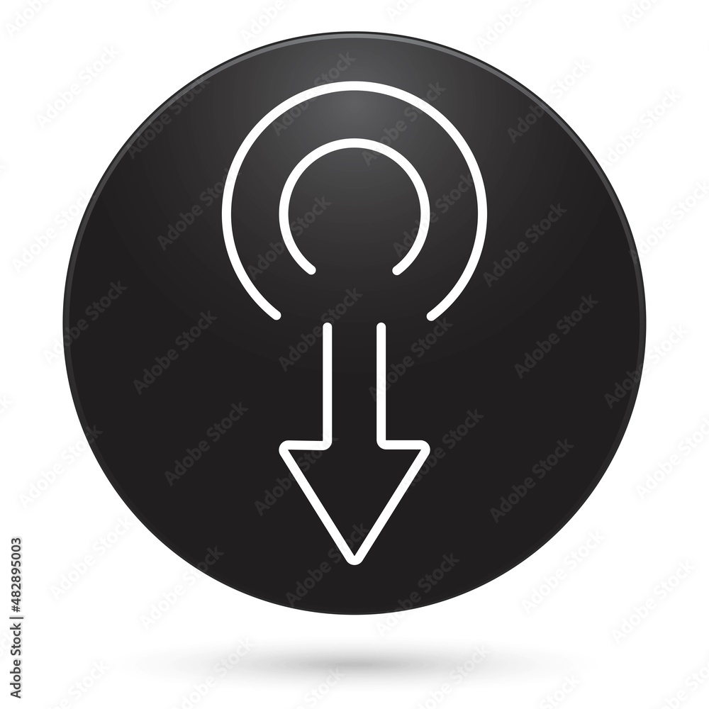 gender symbol male icon, black circle button, vector illustration. gender symbol male icon, black circle button, vector illustration.