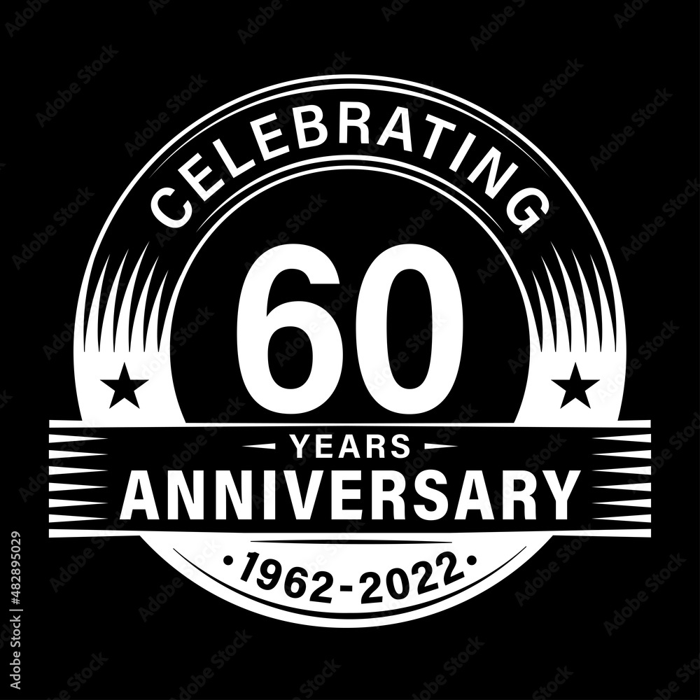 60 years anniversary celebration design template. 60th logo vector illustrations. 60 years anniversary celebration design template. 60th logo vector illustrations.