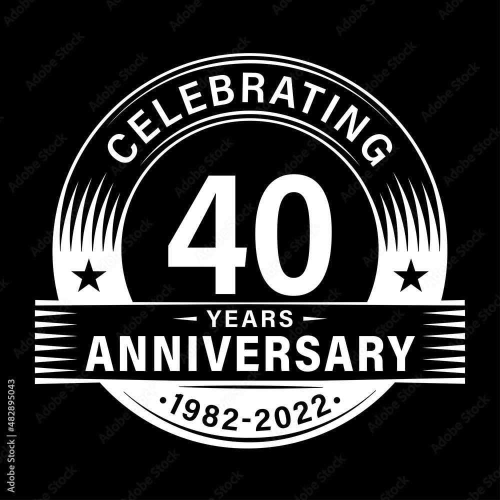 40 years anniversary celebration design template. 40th logo vector illustrations. 40 years anniversary celebration design template. 40th logo vector illustrations.