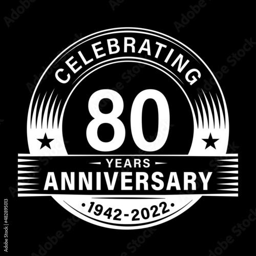 80 years anniversary celebration design template. 80th logo vector illustrations.