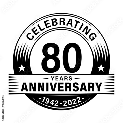 80 years anniversary celebration design template. 80th logo vector illustrations.
