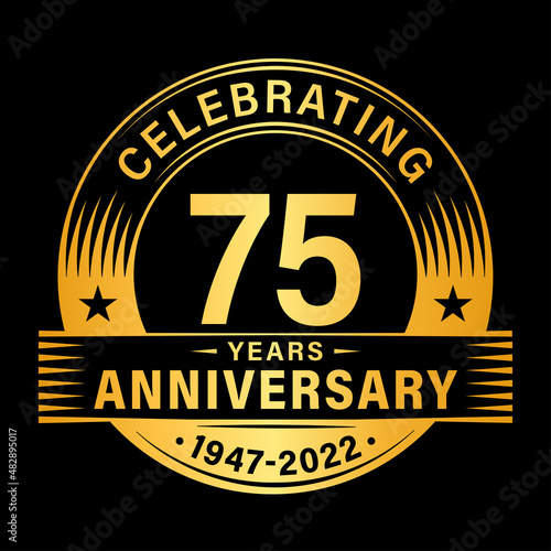 75 years anniversary celebration design template. 75th logo vector illustrations.