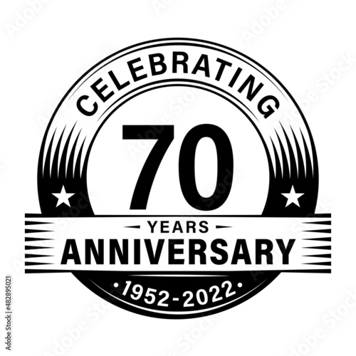70 years anniversary celebration design template. 70th logo vector illustrations.