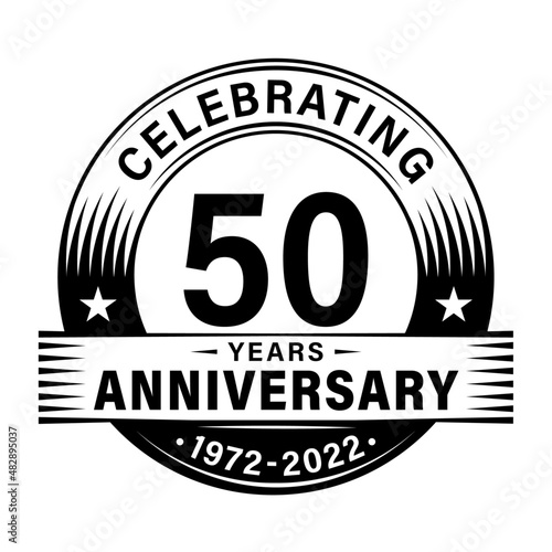 50 years anniversary celebration design template. 50th logo vector illustrations.