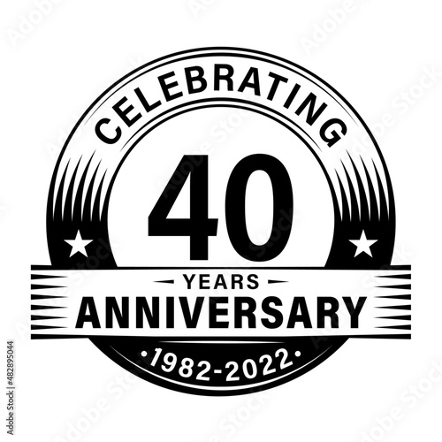 40 years anniversary celebration design template. 40th logo vector illustrations.
