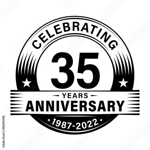 35 years anniversary celebration design template. 35th logo vector illustrations.