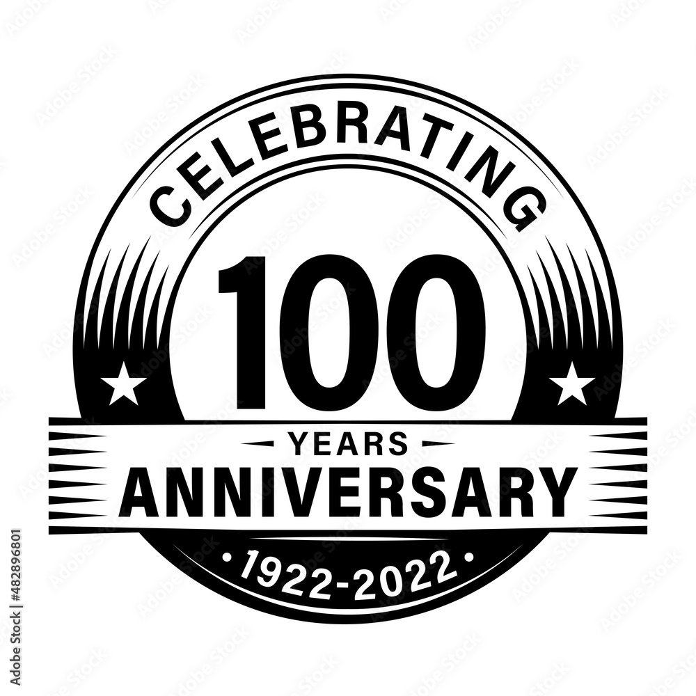 100 years anniversary celebration design template. 100th logo vector illustrations.