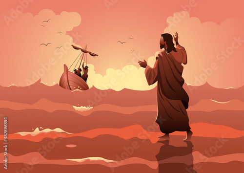 Jesus Christ Walking on Water