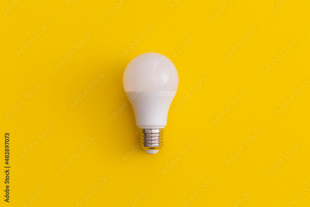 Light bulb on yellow background. Inspiration and creative idea concept. Light bulb on yellow background. Inspiration and creative idea concept.
