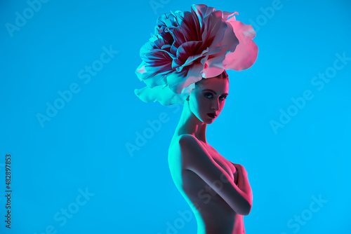 naked woman with flower