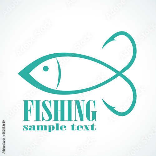 fishing bait logo / fish hook symbol