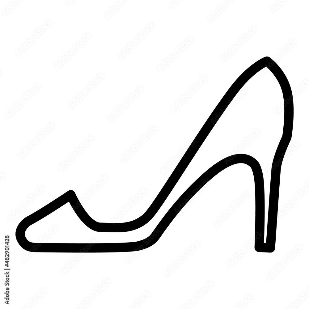 High Heel Shoes Flat Icon Isolated On White Background High Heel Shoes Flat Icon Isolated On White Background
