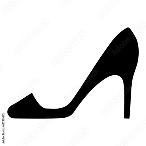 High Heel Shoes Flat Icon Isolated On White Background