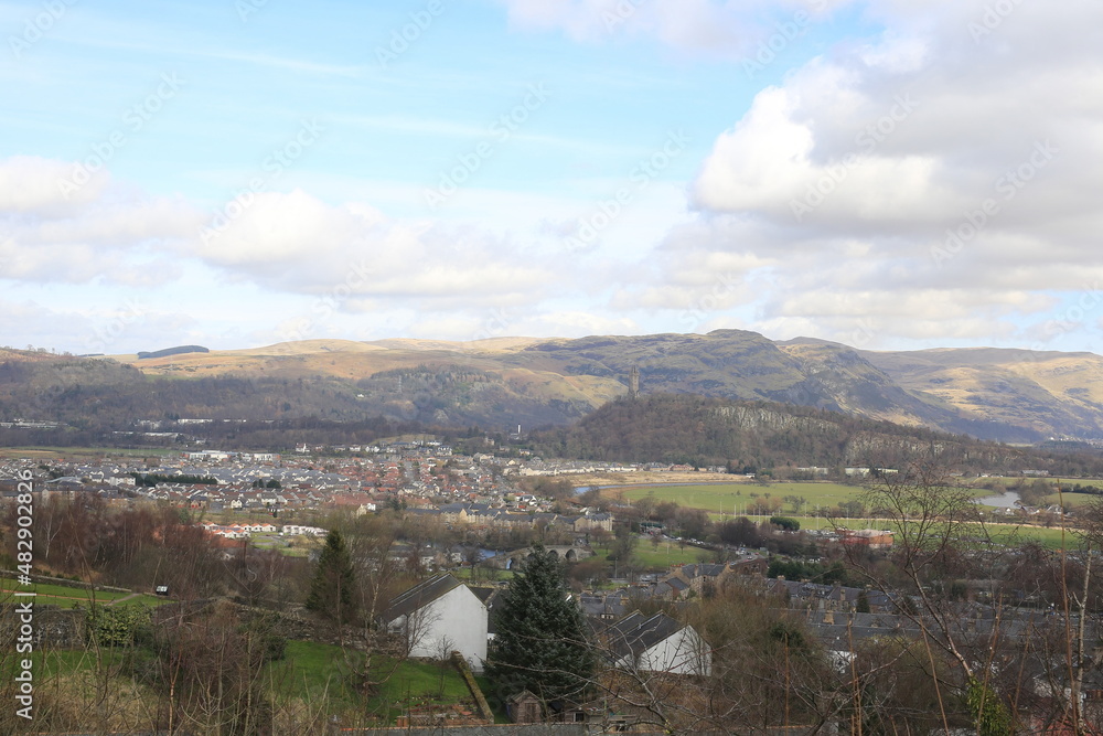 High angle view of the cityscape from Stirling Castle High angle view of the cityscape from Stirling Castle