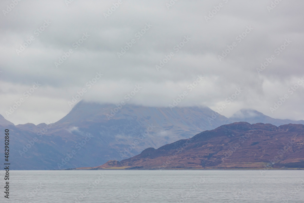 Overcast view of near Mallaig port Overcast view of near Mallaig port
