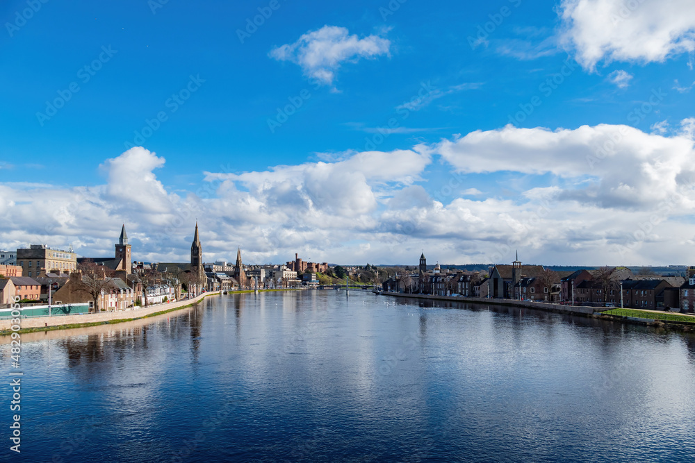 Sunny view of the beautiful Inverness cityscape