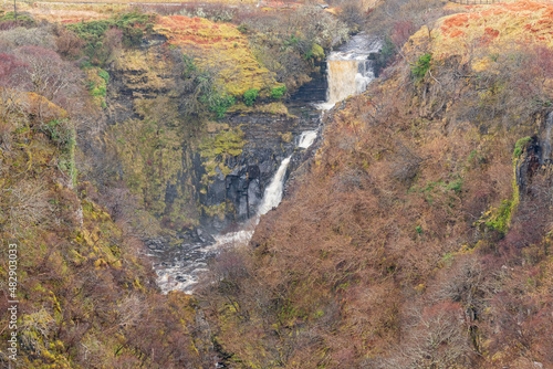 Overcast landscape near Lealt Falls
