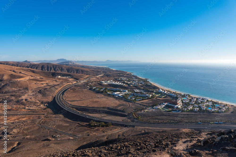 aerial view of playa esquinzo from Monte Aguda canary islands