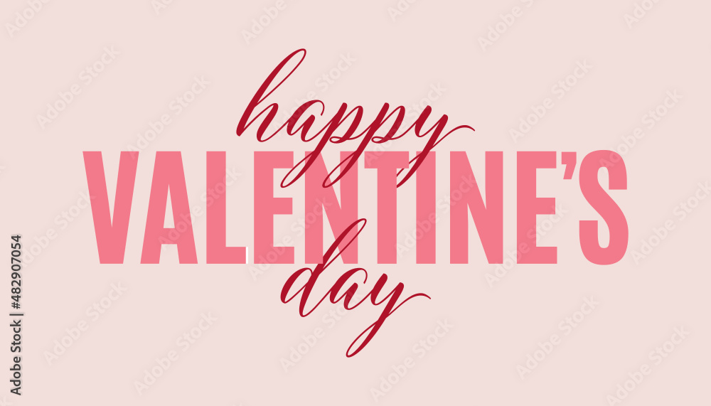 Happy Valentine's Day Card, Valentine's Day Banner, Valentine's Day Background, February 14, Love Day, Vector Illustration Background