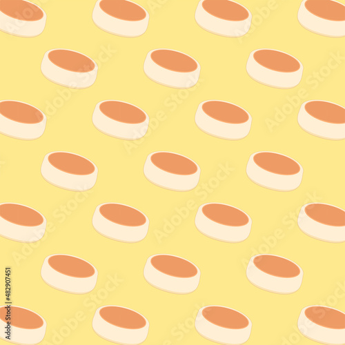 Fluffy Japanese Pancake pattern wallpaper. Japanese Pancake vector.