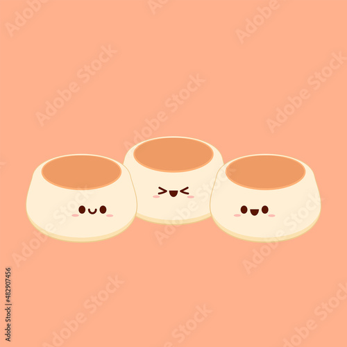 Fluffy Japanese Pancake vector. Japanese dessert. Pancake character design.