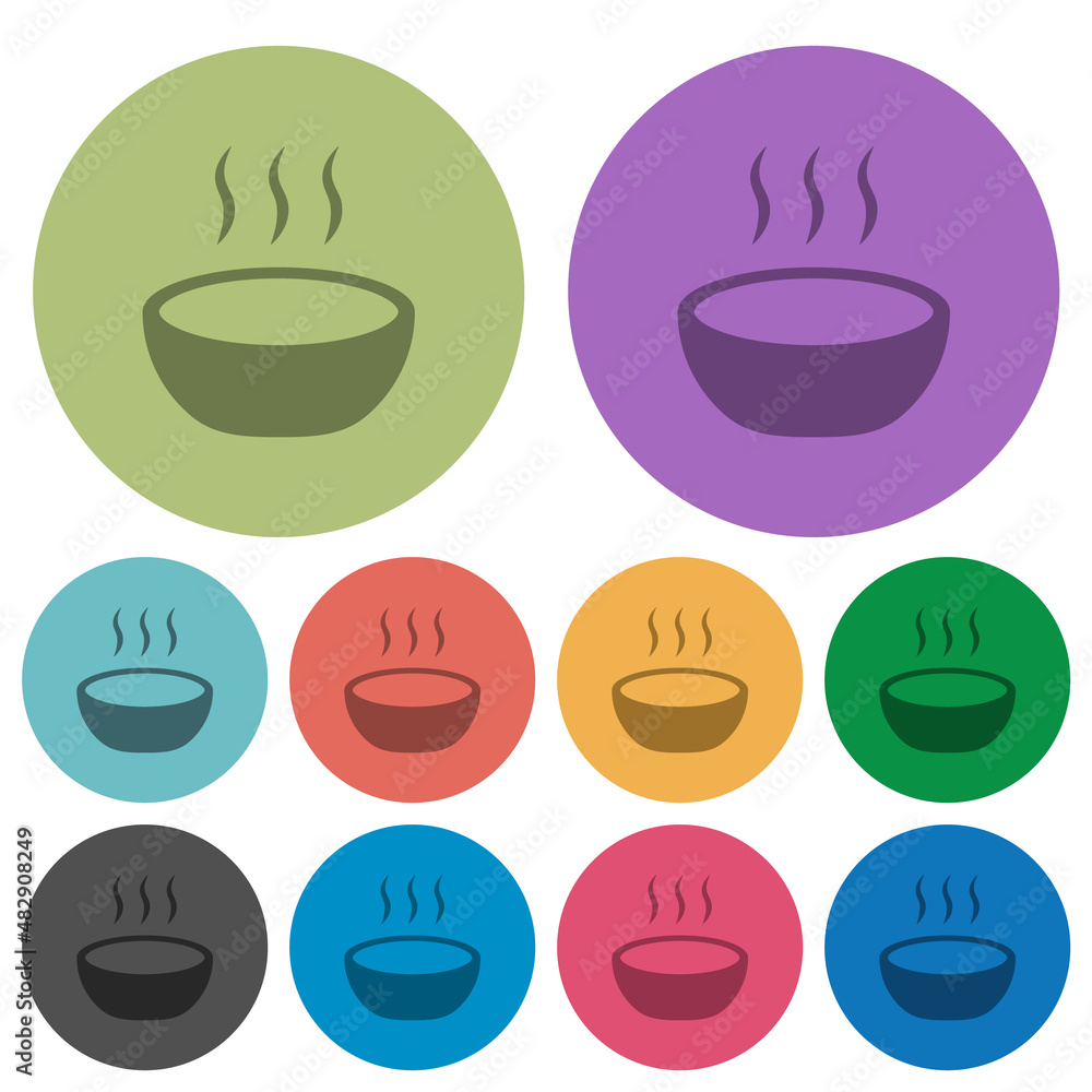 Steaming bowl color darker flat icons Steaming bowl color darker flat icons