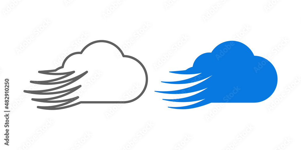 Creative cloud drawing with speed effect. Unique corporate logo with download cloud and wings. Speed effect wings linear and colorful corporate brand identity. white background. Creative cloud drawing with speed effect. Unique corporate logo with download cloud and wings. Speed effect wings linear and colorful corporate brand identity. white background.