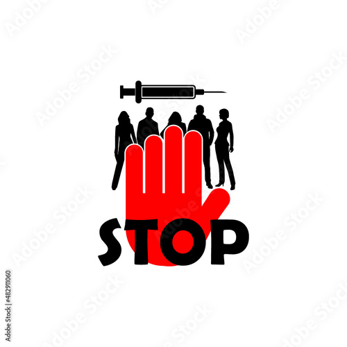 Anti vaccination, no vaccine, stop vaccination icon isolated on white background