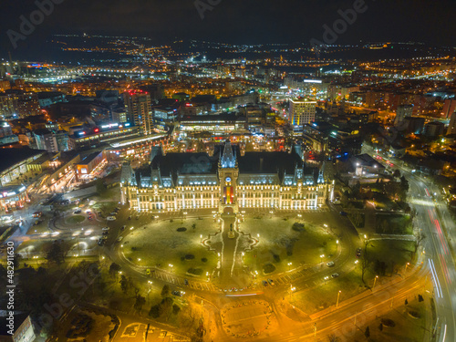 Fotografie Aerial photography of the Cultural Palace in Iasi city center, Romania
