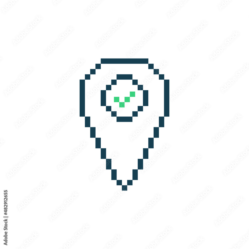 Obraz premium pixel Map pointer - vector icon
