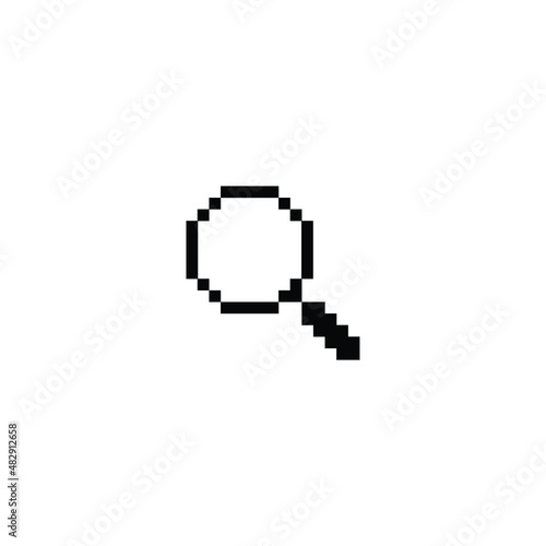 pixel Search Icon magnifier glasses sign