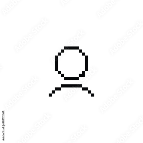pixel Man or woman icon. Male and female profile. People avatar. line style