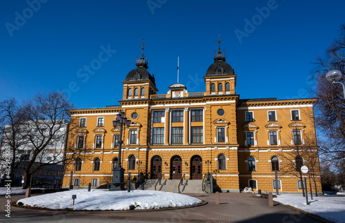 City hall of Oulu city build in 1886.in wintertime