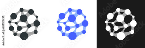 Global network. Icon design template. Vector illustration isolated on a white and black background