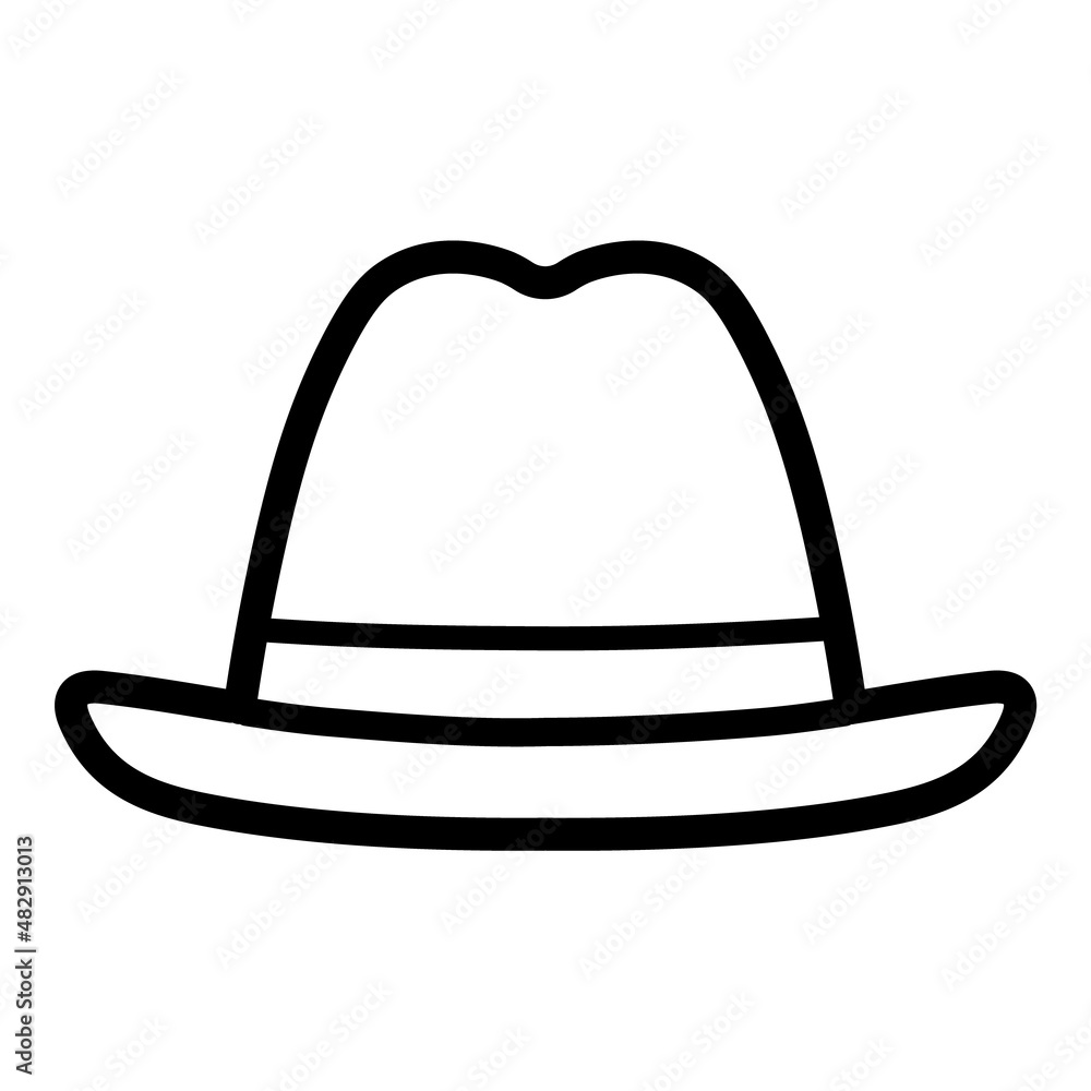 Man's Hat Flat Icon Isolated On White Background Man's Hat Flat Icon Isolated On White Background