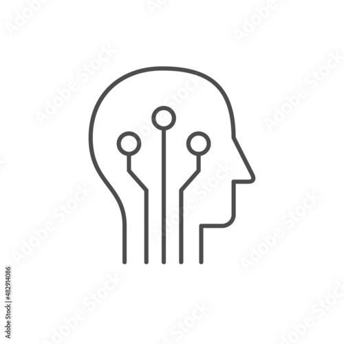 Coder or engineer line outline icon isolated on white