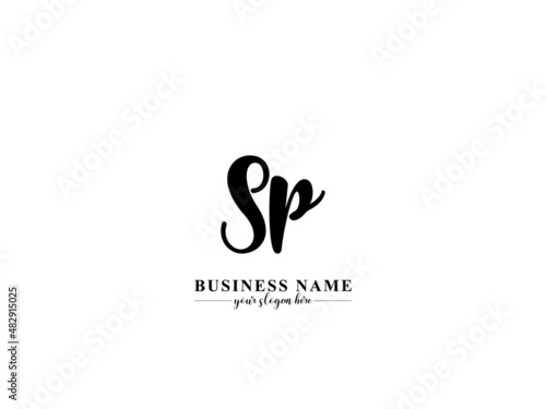 Alphabet SP or ps Initial Signature Logo, Monogram Signature sp Letter Logo Icon Design for baby kids boom family and children business