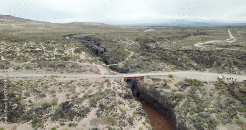 The famous route 40, Argentina.  Crossing the Payunia, Mendoza. Nature reserve located in the province of Mendoza, Argentina.
