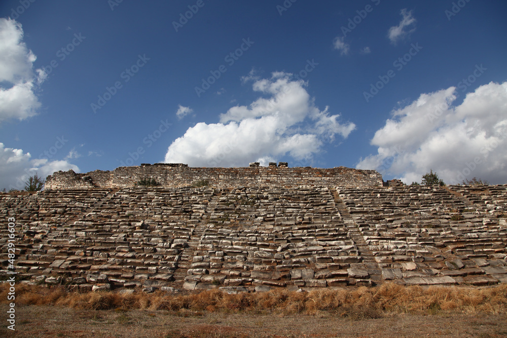 Karacasu, Aydin, Turkey - October 8 2016: Aphrodisias stadium ruins, (UNESCO World Heritage Site, 2017)